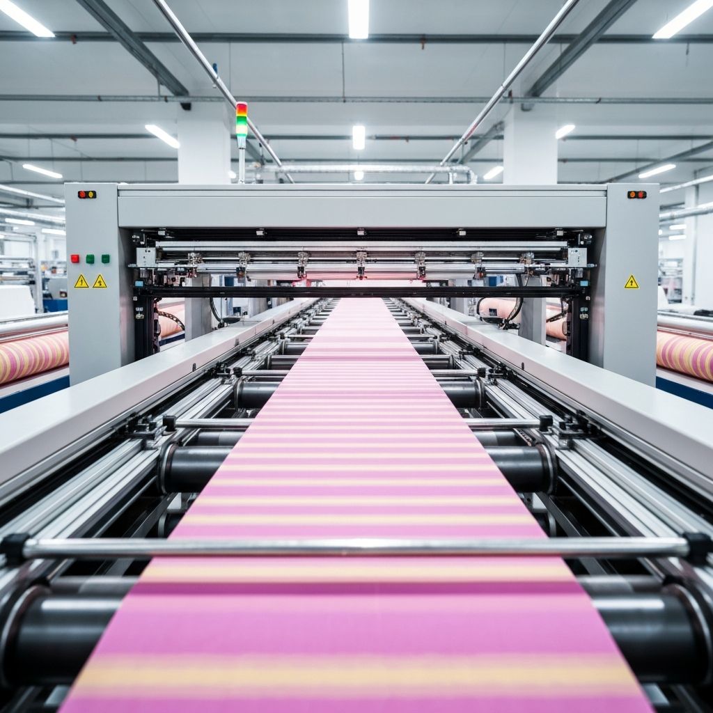 Advanced fabric quality control system in a modern textile factory